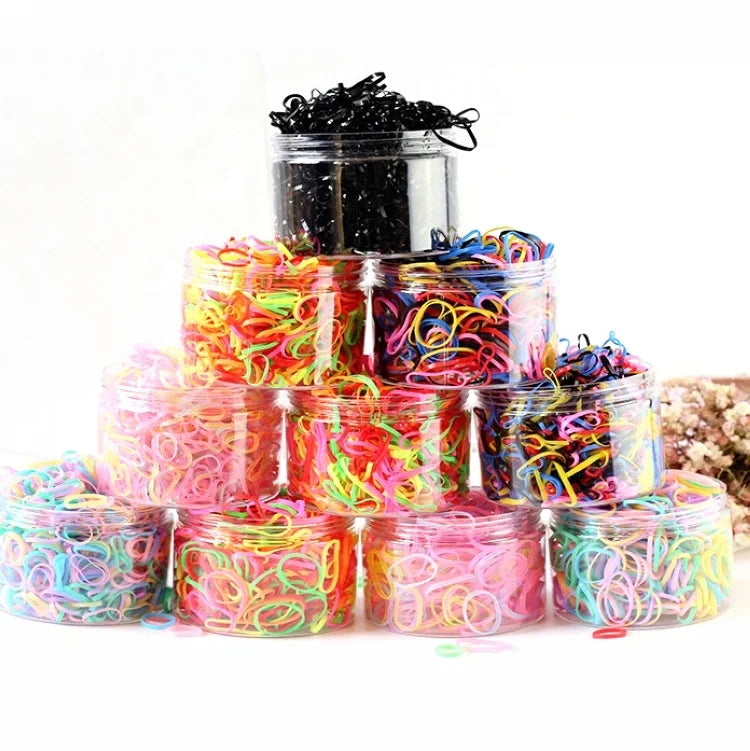 Factory Price 1000pcs/box Hair Bands TPU Rubber Ponytail Holder Girls Hair Accessories Headband Elastic Hair Band