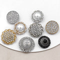 RB001 Crystal Pearl Rhinestones Buttons Metal Button Decorative Garment Accessories for Clothing