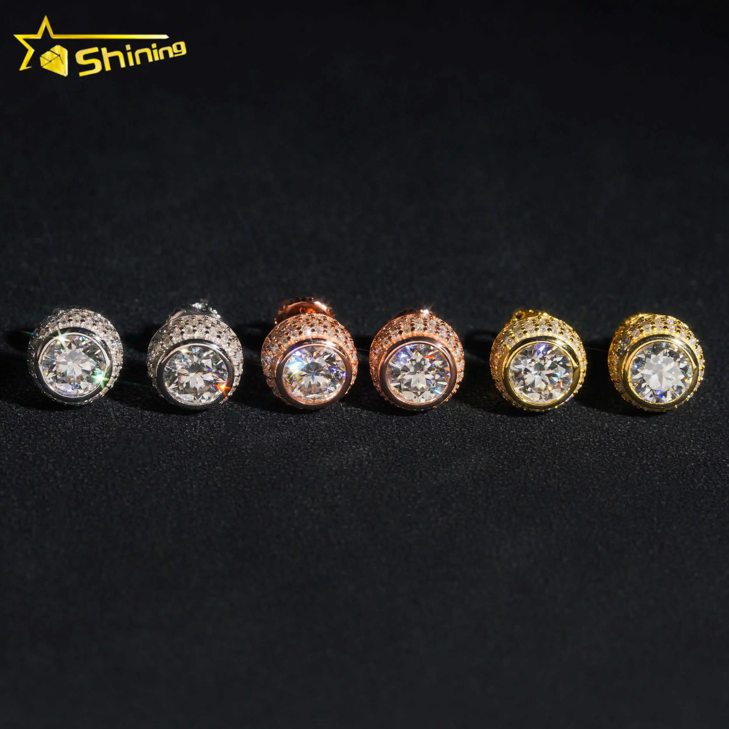 Factory Pass Diamond Tester Hot Selling Custom Sterling Silver Fine Jewelry Diamond Vvs Moissanite Earrings for Women