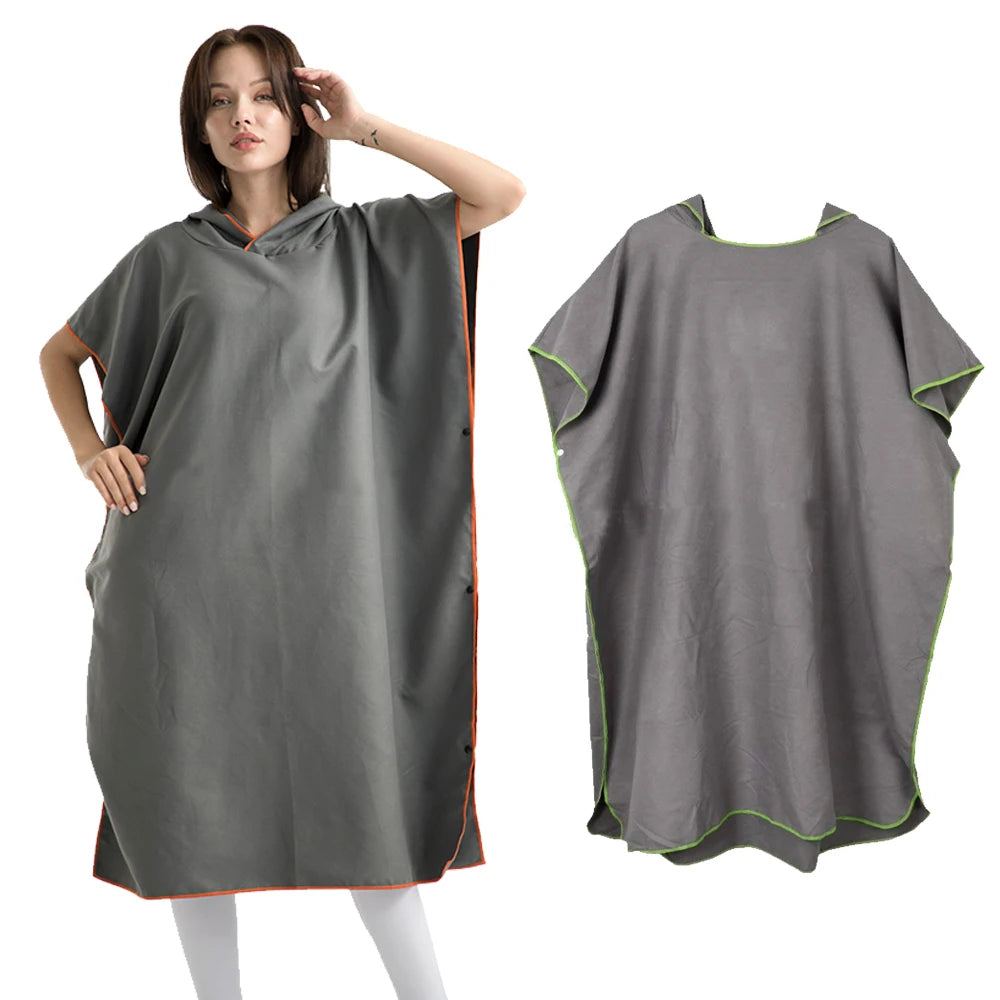Super Absorbing Microfiber Customized Hooded Poncho Towel for Beach Swimming Surfing