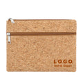 Manufacturer Custom Eco Natural Cork Fabric Two Zipper Organizer Pouch Private Label Logo Makeup Stationery Tools Gift Bag