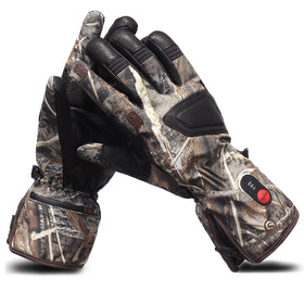 Winter Waterproof Leather Gloves with Jungle Camouflage Heated Adventure Fishing Hunting Gloves for Shooting for Outdoor Sports