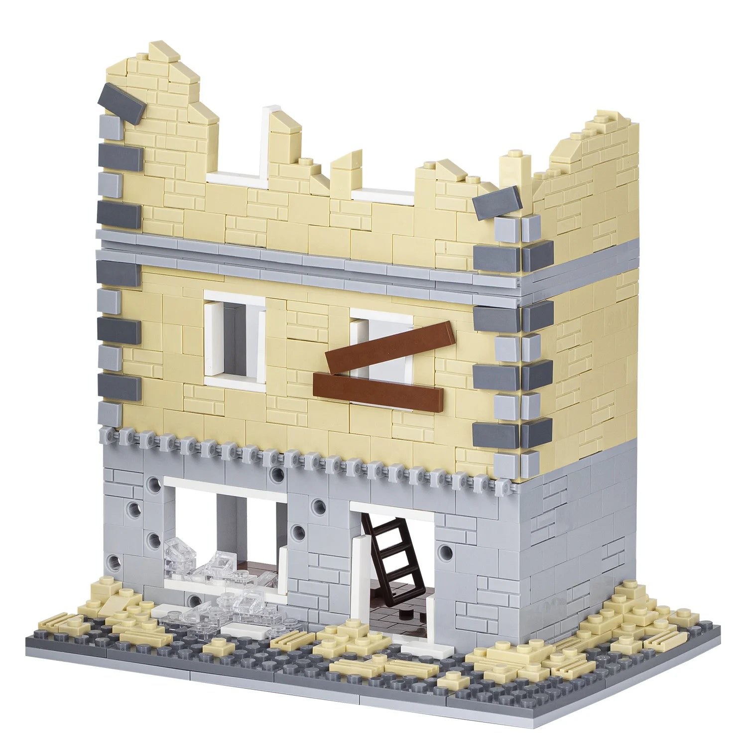 MOC5002 814pcs  WW2 Destroyed House Broken House Without Mini Toys  Building Blocks Sets Toys Building Kit