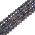 High Quality Natural Lolite Hard Cut Faceted Round Gemstone Loose Beads for Jewelry Making Size 5mm 7mm