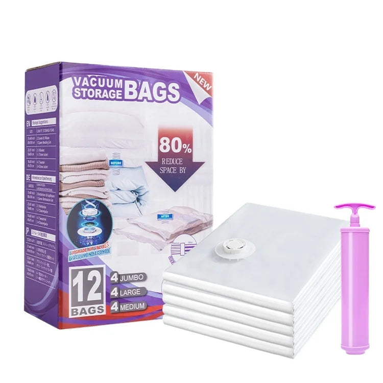 Taili Suppliers Reusable Folding Plastic Compressed Storage Organizers Vacuum Sealer Bags Hanging Vacuum Bags for Clothes