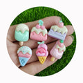 New Fashion Summer Food Ice Cream Cone Flatback Slime Beads Fruit Dessert Popsicle Cake Resin Buttons for Handcraft Accessories