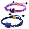 Handmade Black Green Purple Blue Pull Cord String Natural Gem Stone Beads Stone Friendship Bracelets Adjustable Bracelet Jewelry