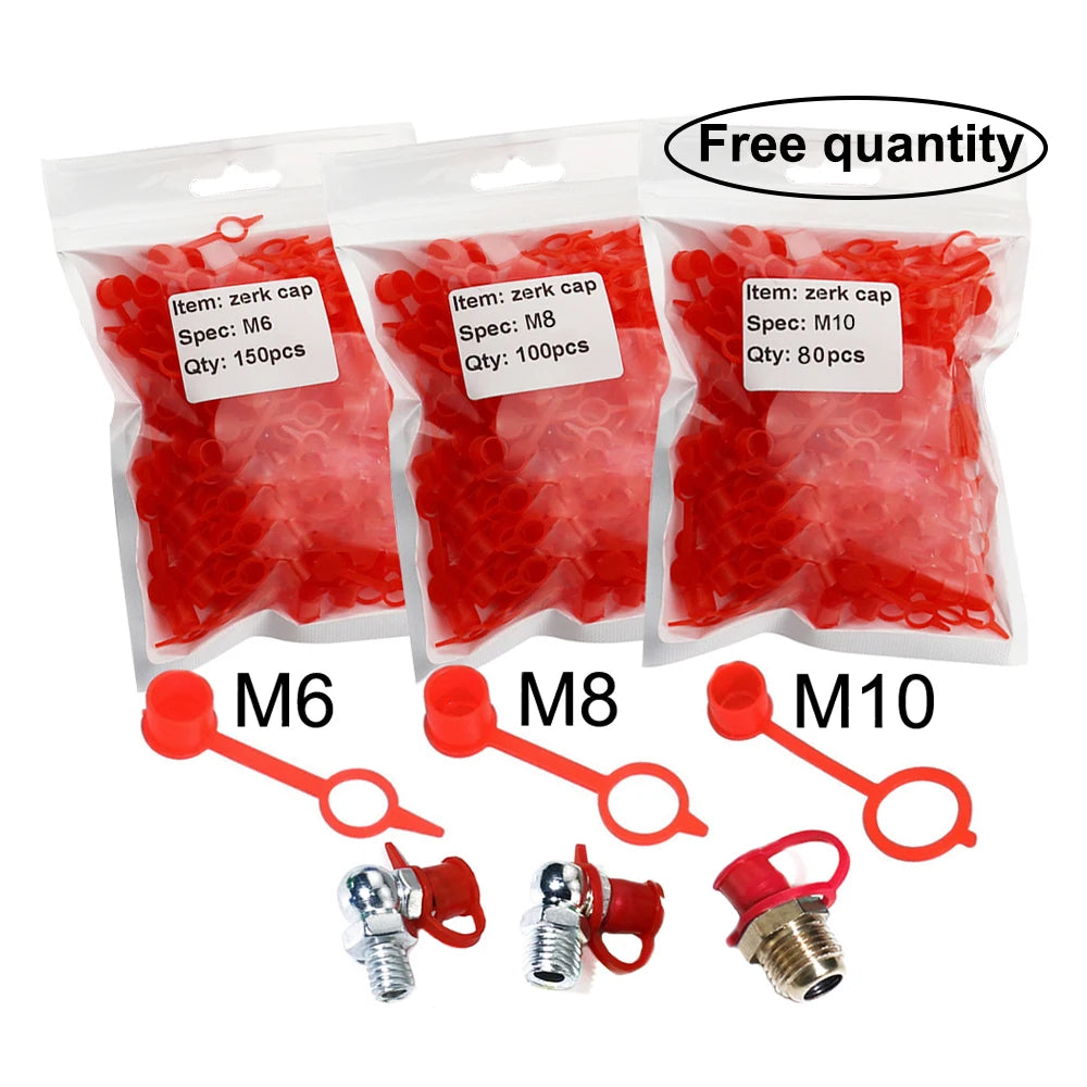 Free Quantity M6 M8 M10 Polyethylene Plastic Grease Fitting Dust Cap Dust Protection Cover Cap for Grease Gun Zerk Fitting