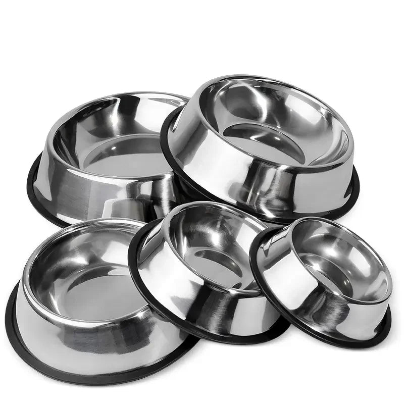 Customized Design Pattern Stainless Steel  Anti-slip Thickened Pet Bowl Bite-resistant Dog Food Drinking Bowl