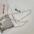 JULUN Beaded Belts Chain Waist Belt Fashion Waist Chain Double Layer Pearl & Silver Chain Elegant Party Style Accessory