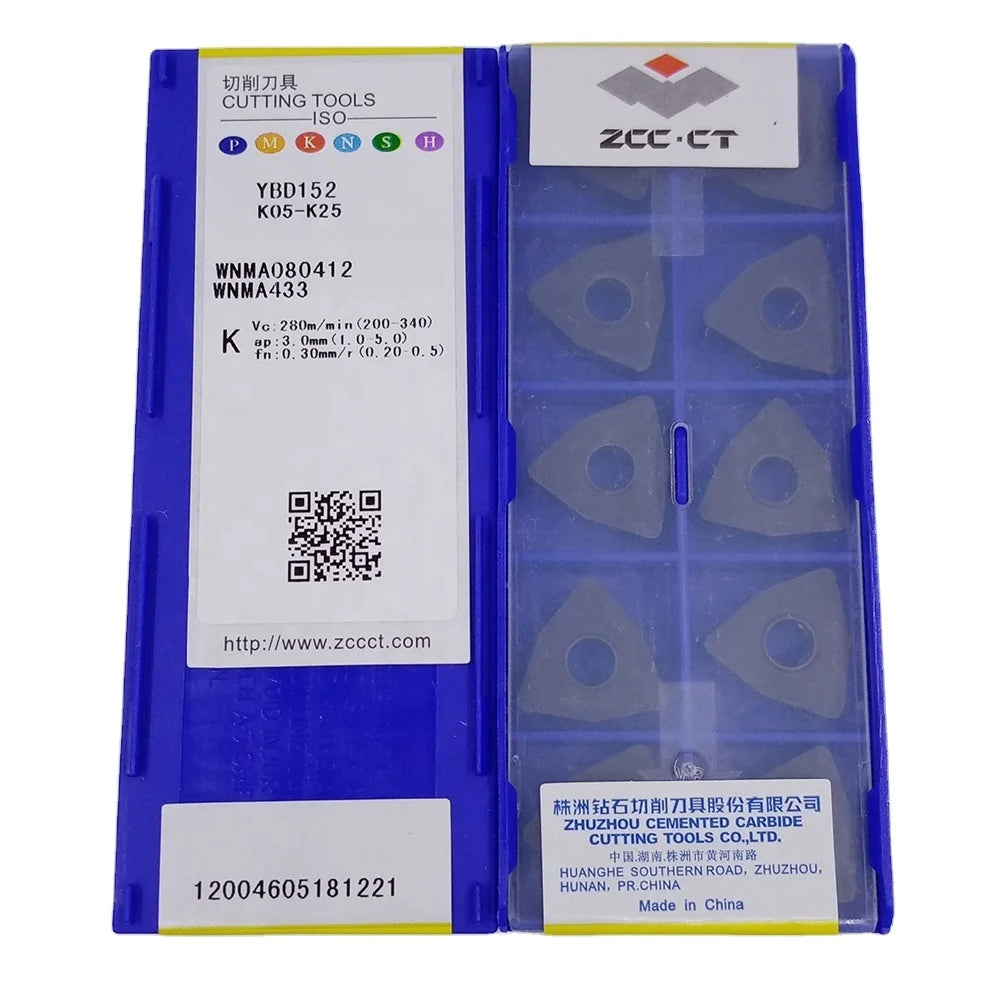 ZCC CT WNMA080412 WNMA433 YBD152 YB7315 Carbide Inserts CNC Turning Tool Lathe Cutter Machining Metal MOQ: 10pcs