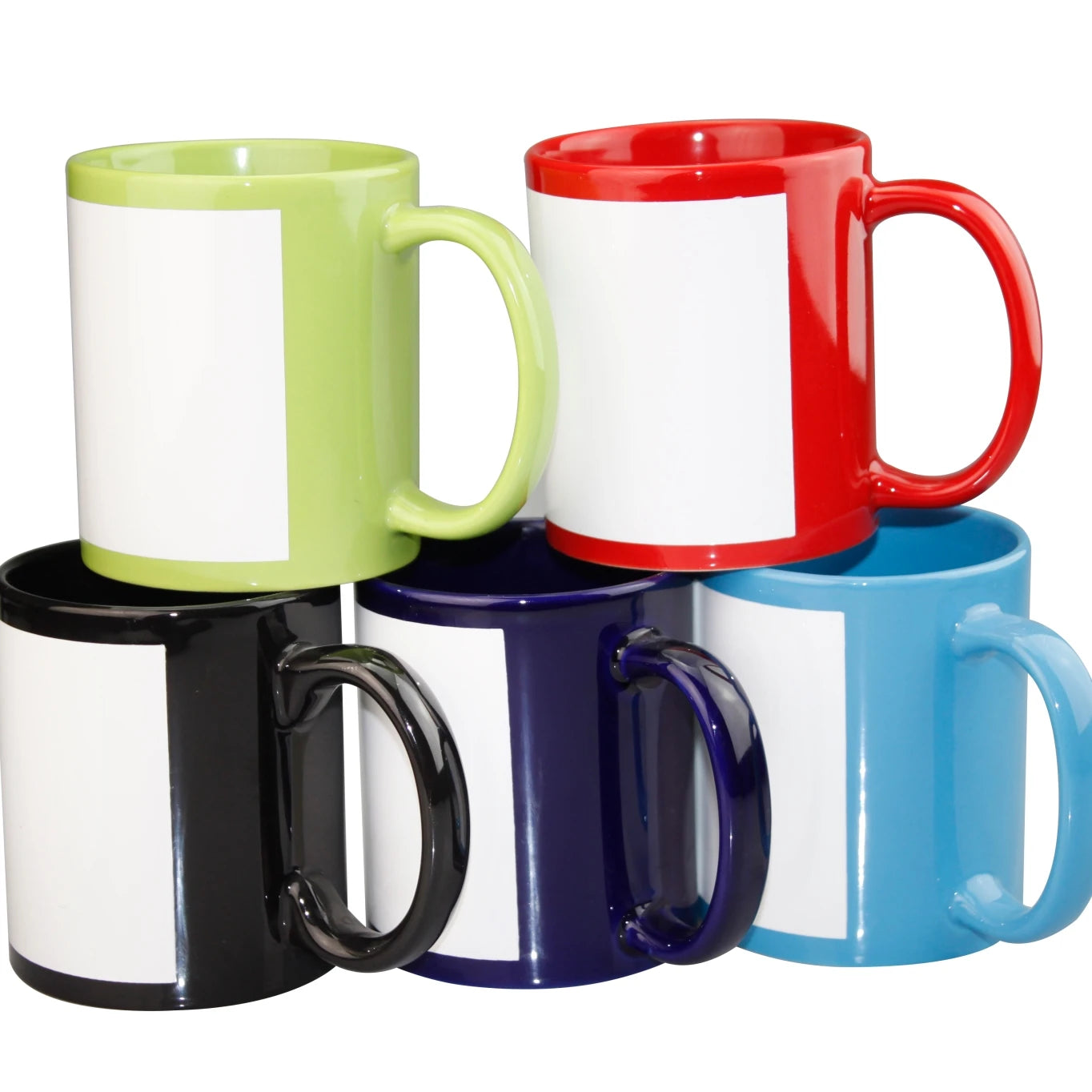 Hot Selling Patch Sublimation Mug 11oz Colourful Mug With White Patch