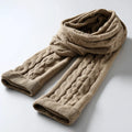 Classic Cable Knit Wool Scarf for Women Warm Textured Winter Neckwear Neckerchief