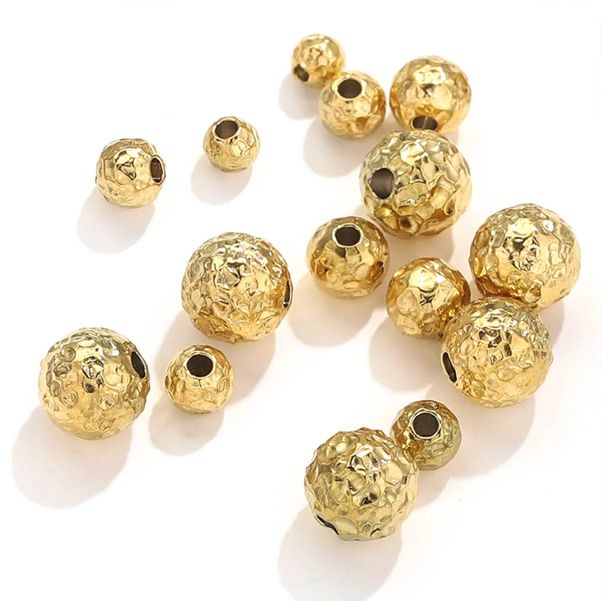Hobbyworker  Waterproof 4 5 6 8mm Stainless Steel Spacer Charm Beads for DIY Bracelets Jewelry Making T2005