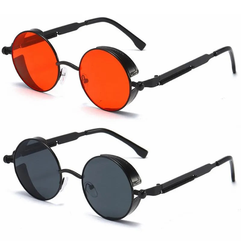 Retro Steampunk Sunglasses Men Women Luxury Brand Vintage Round Sun Glasses Metal Glasses Fashion Driving UV400