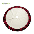 Prosub Personalized Christmas Tree Skirt Mat Sublimation Blank Ruffles Buffalo Plaid Christmas Linen Tree Skirt