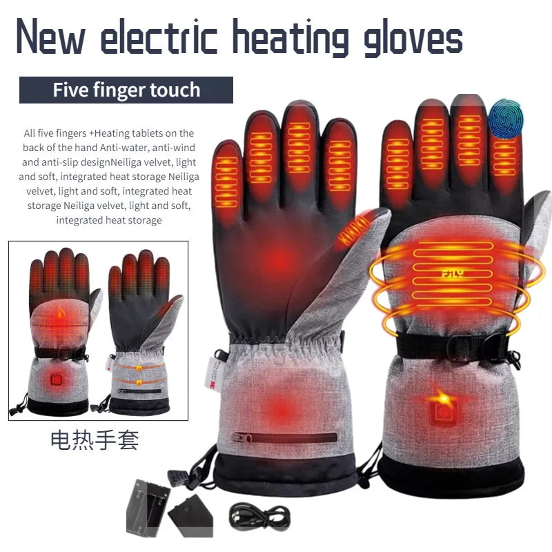 Melenlt Heated Gloves for Men and Women Waterproof Windproof Warm Skiing Gloves Battery Powered Winter Gloves