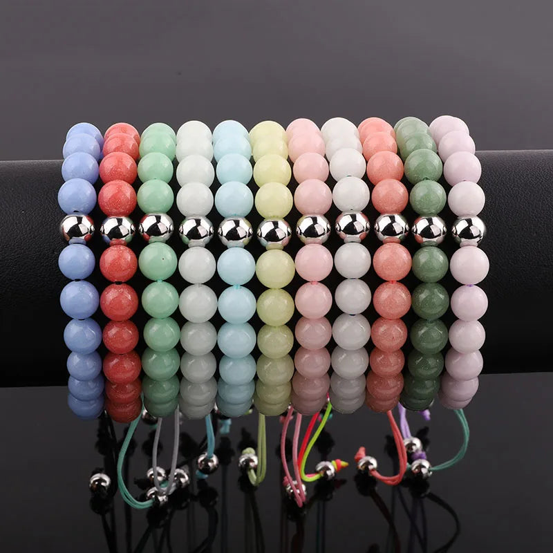 New Fashion Fluorescence Luminous Glow Light Stone Beads Adjustable Noctilucent Bracelet Custom Jewelry for Women