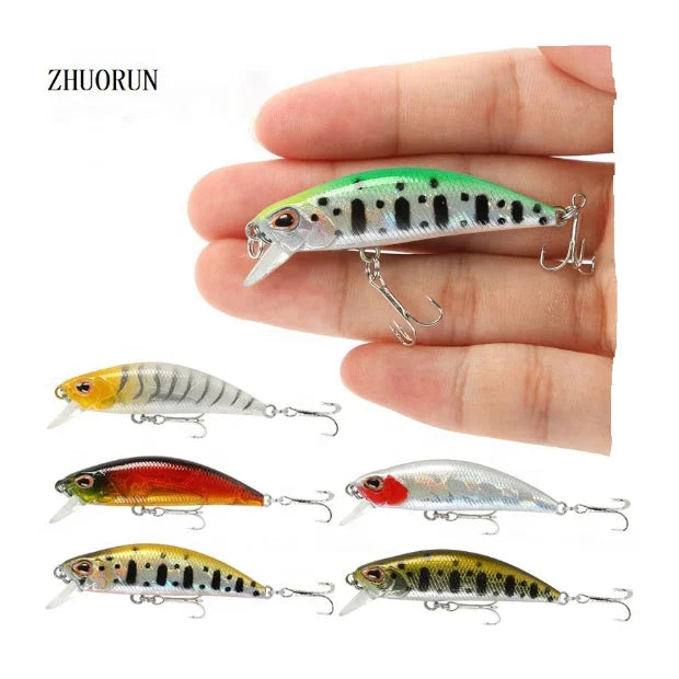 ZHUORUN Wholesale 50mm 5g 15 Colors Isca Artificial Bait Saltwater Freshwater Trout Slow Sinking Hard Minnow Fishing Lures