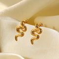 2022 New Arrival Vintage Earrings Jewelry Stainless Steel Earrings Personality Gold Snake Earrings for Women Girls