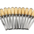 High Quality 12pcs DIY Carpenters Woodworking Tool Set OEM Wooden Tools with Canvas Bag Hand Chisel Tool Wood Carving Chisel Set
