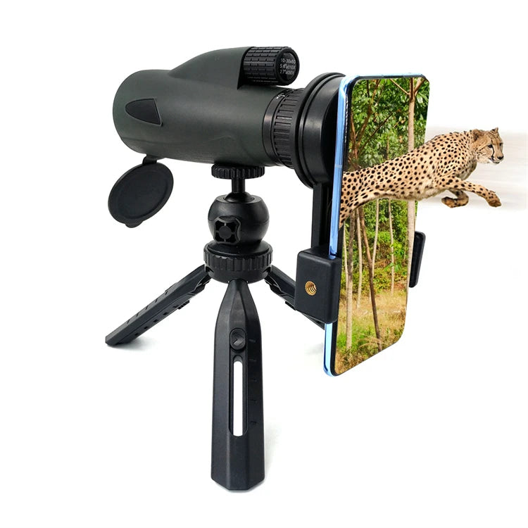 Secozoom 10-30x50 High Power Zoom Monocular Telescope with BAK4 Roof Prism Optical Glass Handstrap Smartphone Tripod