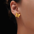 NEW VINTAGE BOW CLASSICAL LAYERED EARRINGS Dazan 2025 HOT INS 18k Gold Plated Hypoallergenic Stainless Steel SUSTAINABLE JEWELRY
