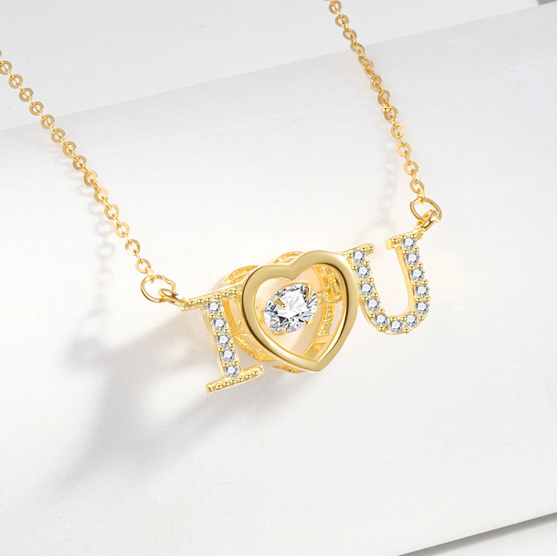 Factory Sale Romantic Necklace 925 Sterling Silver I Love You Words Necklace Women Jewelry