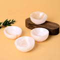 Wholesale Hand Carved Crystal Bowl Pink Calcite Bowl for Fengshui Decoration