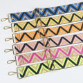 Meetee B-S1165 Colorful Triangle Stripe Canvas Shoulder Purse Strap Handbag Accessory Crossbody Bag Strap