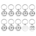 New Fashion Round Simple Keychain Customize Accessories Gift Jewelry Family Affection Keychains Stainless Steel Keyring