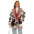 Winter New Design Thick Long Sleeves Floral Embroidery Woolen Tassel Women Cardigan Sweater