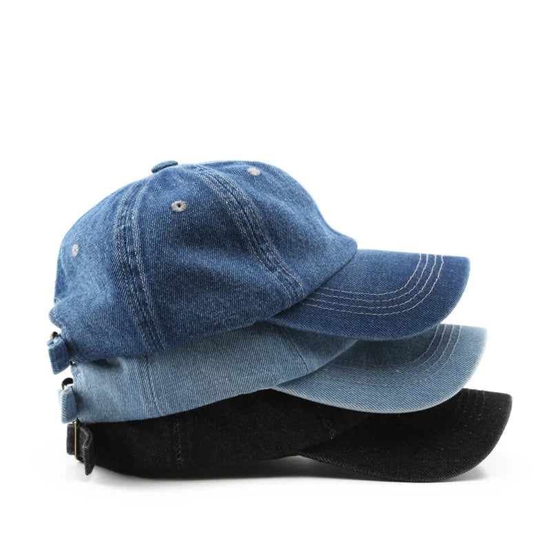 Custom Logo Washed Vintage Distressed Dad Hats Adjustable Denim Baseball Caps for Men Women