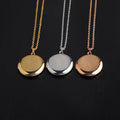 Top Fashion Stainless Steel Necklace Blank Round Disc Pendant Custom Logo Photo Frame for Engraving Necklace Wholesales