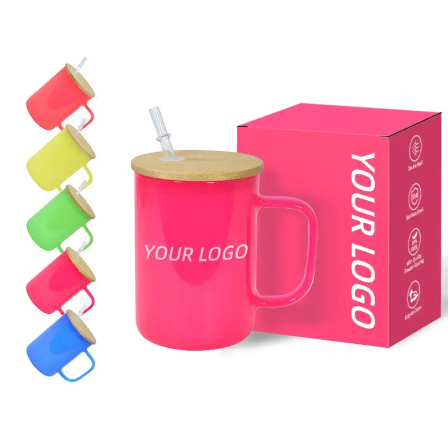 17oz Jelly Color Mug with Bamboo Lid Custom logo and Color