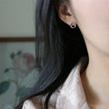 Jewelry Fashion Women Sterling Silver Earrings 18K Gold Plated Moon Earrings