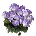 Artificial Geraniums Silk Flowers Bush White Faux Flowers for Floral Home Garden Patio Grave Vase Table Decoration