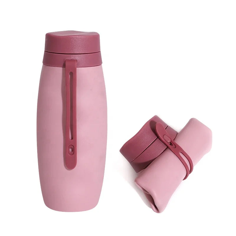 Wellfine Wholesale Personalised Silicon Foldable Gym Water Bottle Reusable Girls Outdoor Sports Travel Water Bottles