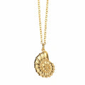 Simple Stainless Steel Gold Plate Conch Shell Pendant Necklace for Women
