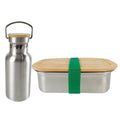 LIHONG Wholesale Reusable Stainless Steel Bento Box Bamboo Fiber Lunch Box Kids Water Bottle Set Microwave Safe Tiffin Box Adult