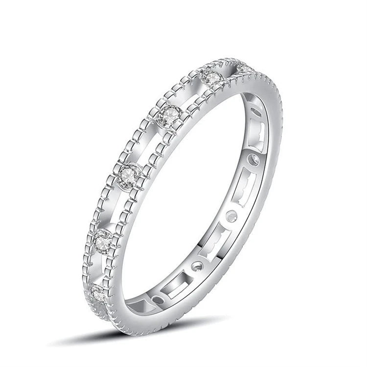 New trendy 925 sterling silver women zircon stone diamond finger ring for women