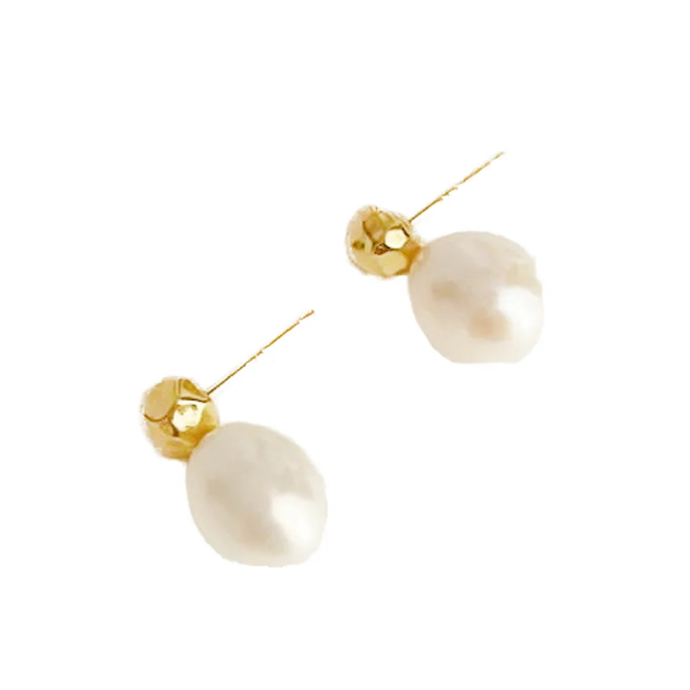 Wholesale 925 Silver 925 Fine Jewelry Simple Design Dangle Stud Freshwater Pearl Earring for Women