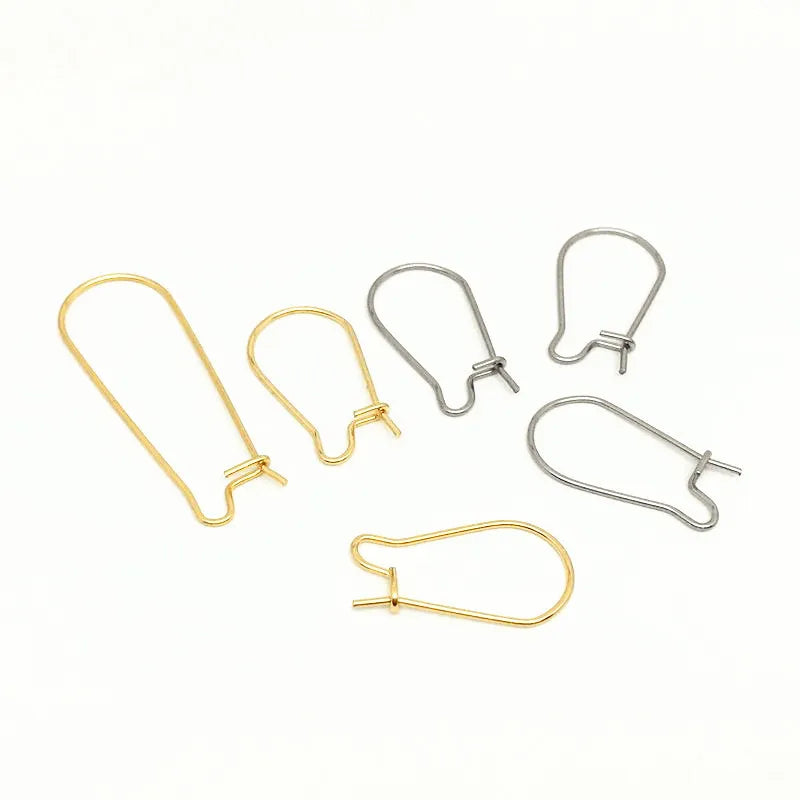 22mm 25mm 33mm 39mm Wholesale Simple Golden Rose Gold Stainless Steel U Shape French Ear Hooks for Earring Jewelry Making