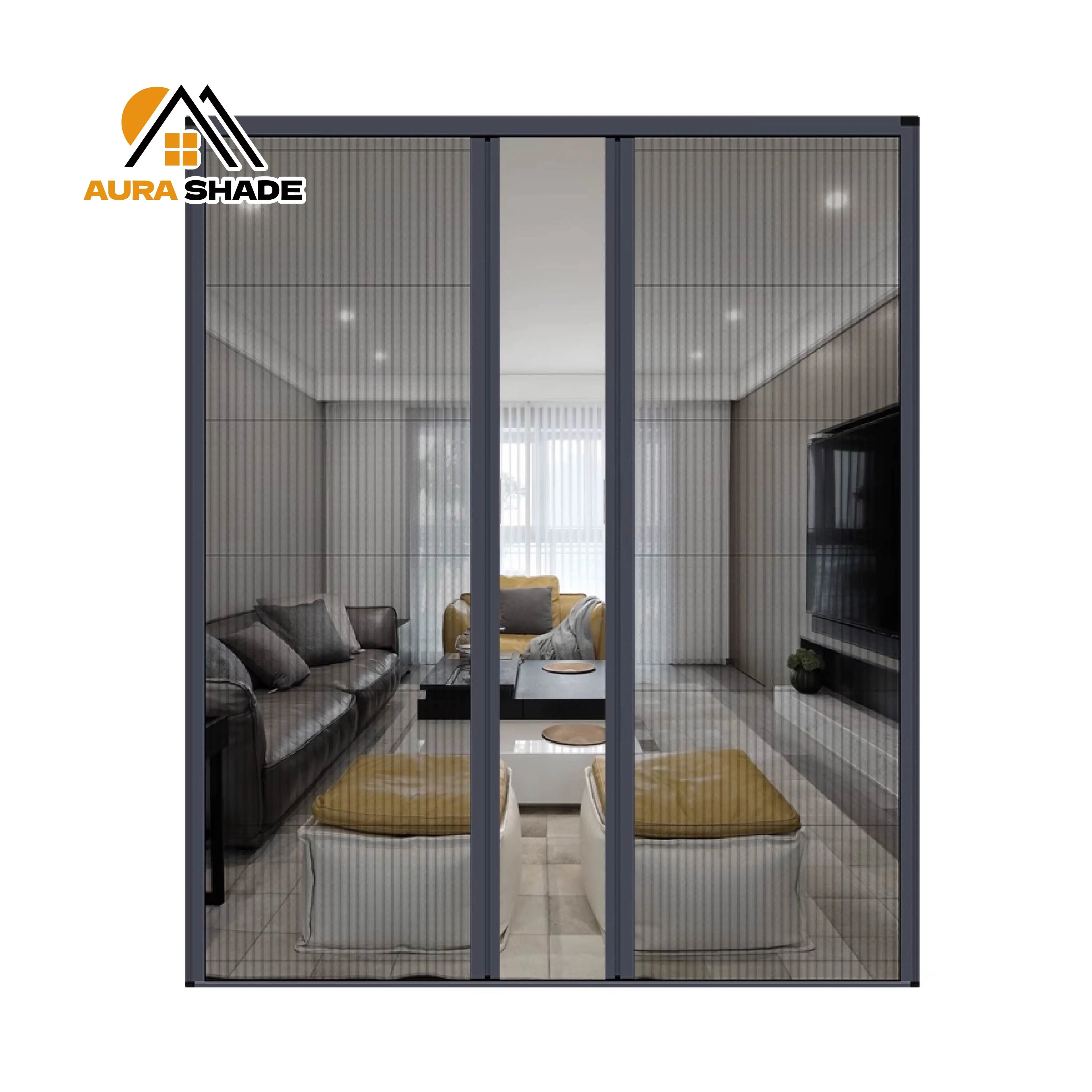 Customized Size Light Filtering Trackless Retractable Sliding Window Screen Door Sliding Design Windows Blinds Shades for Home