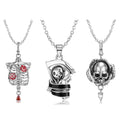 Roses Flower and Skull Ribs Pendant for Necklace Real 925 Sterling Silver Pendant with Zirconia for Women Fine Necklaces Jewelry