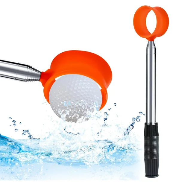 Ready to Ship 9 ft Telescopic Stainless Steel Handle Golf Ball Retriever with Orange Cup