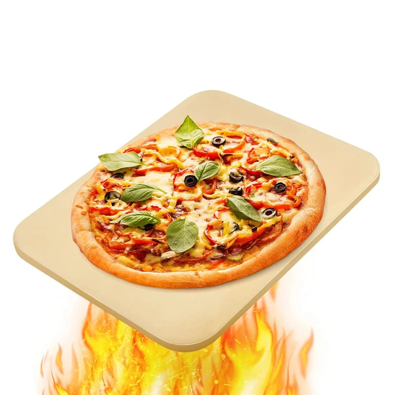 Thermal Shock Resistant Rectangle Pizza Oven Stone for Oven and Grill 38x30CM Cordierite Pizza Stone