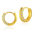 2024 Hot Selling Luxury Brass 18K Gold Zircon Stone Decorated Women's Geometric Bohemia Minimalist Small Hoop Earrings Gift