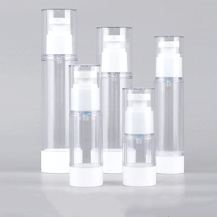 Free Sample White Sunscreen Airless Spray Lotion Pump Bottle 30ml 50ml 100ml Skincare Cosmetic Packaging