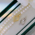 C291 6-7mm 925 Sterling Silver 18K Gold Plated Pearl Clasp for Jewelry Wholesale Metal Cord Ends Clasp Necklace/bracelet Clasp